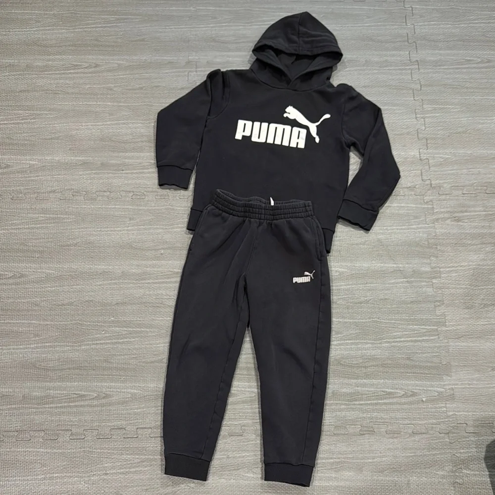 PUMA Kids Black Hoodie and Jogger 3 piece Set - Picture 2 of 6